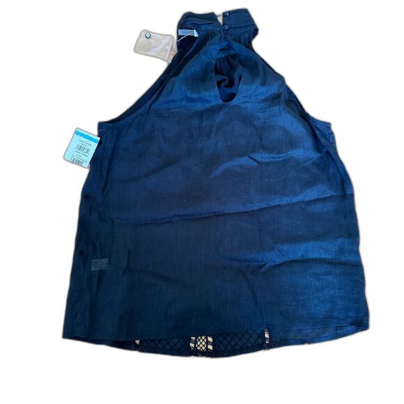 Ramy Brook Halter Neck black Linen Blend Top shirt Size S - Picture 3 of 8